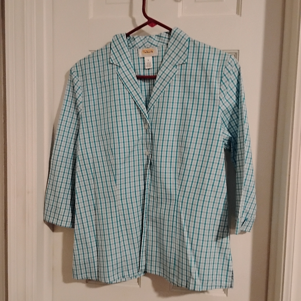 Talbots plaid button down shirt